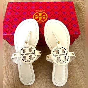 Tory Burch Miller White Sandals Size 8